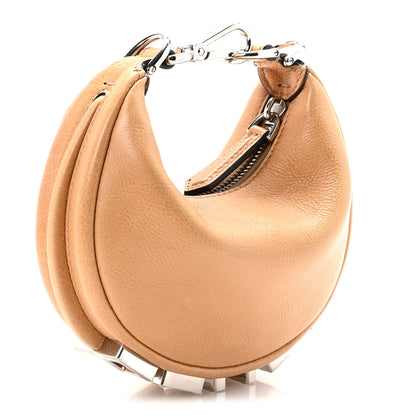Fendi Vitello Grace Nano Fendigraphy Hobo Charm Miele Scuro 3 of 9