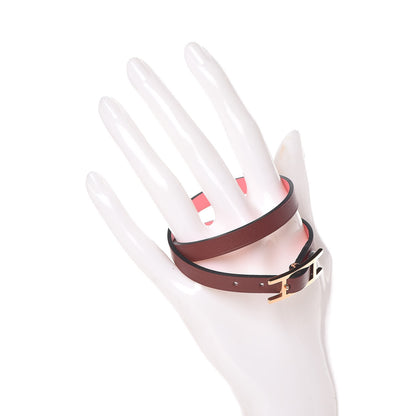 Hermes Swift Behapi Double Tour Bracelet T2 Rouge H Rose Ete 2 of 5