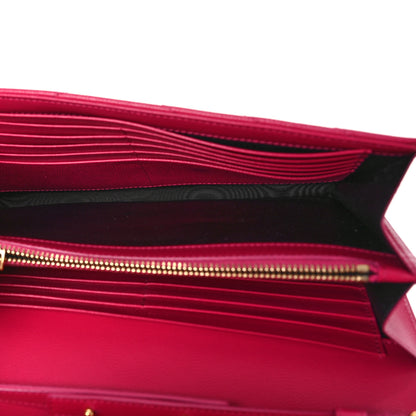 Saint Laurent Grain De Poudre Matelasse Chevron Monogram Chain Wallet Bubblegum 4 of 8