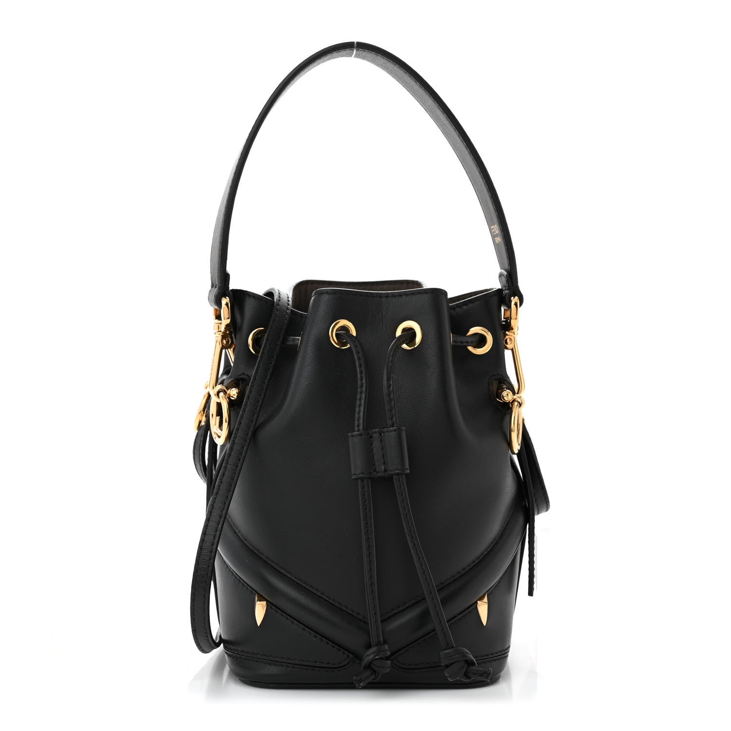 Fendi Vitello Century F is Fendi Eyebrow Monster Eyes Embossed Mini Mon Tresor Bucket Bag Black 1 of 11