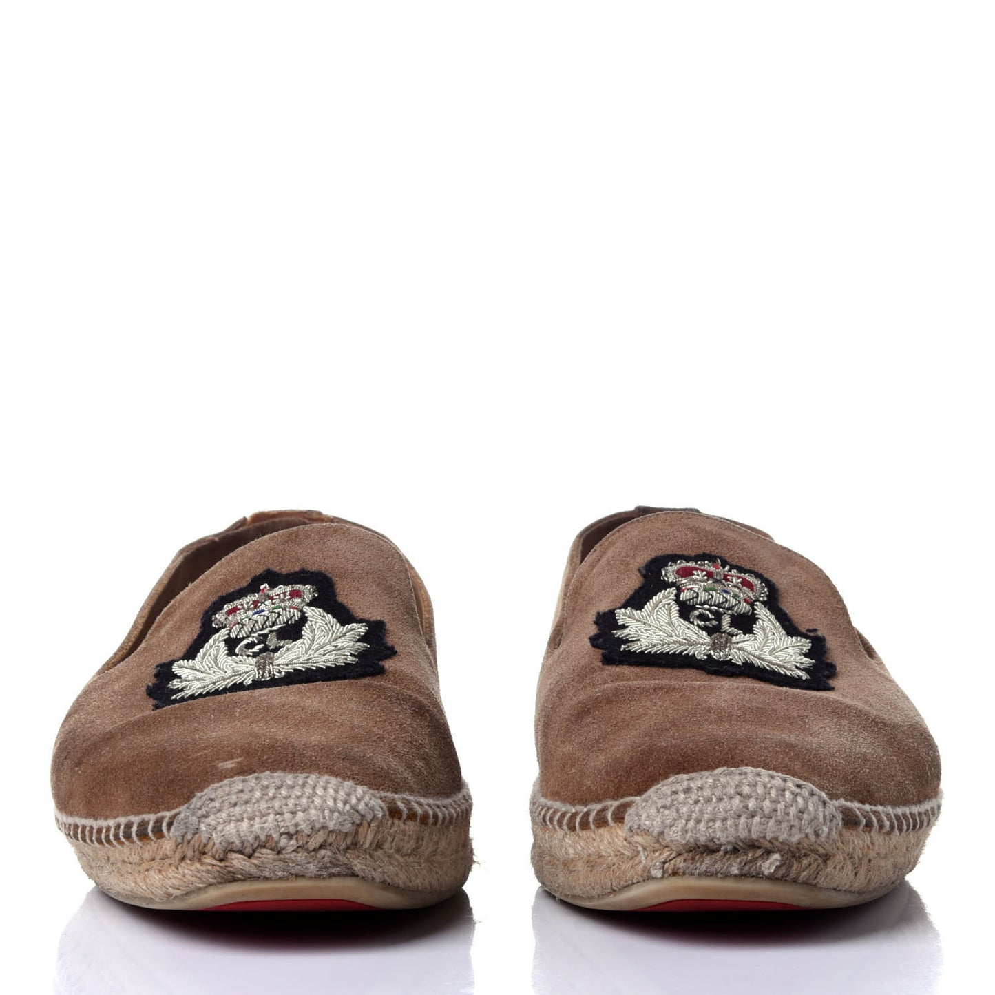 Calfskin Suede Mens Rivalion Flat Espadrilles 45 Brown