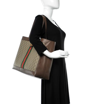 Gucci GG Supreme Monogram Web Ophidia Tote Brown 2 of 14