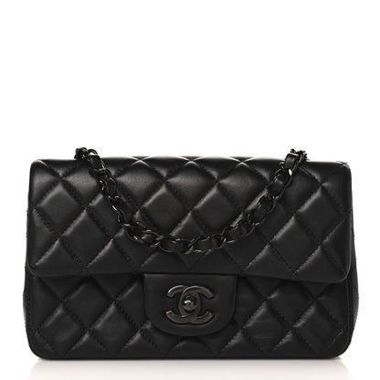 Chanel Lambskin Quilted Mini Rectangular Flap So Black 1 of 10