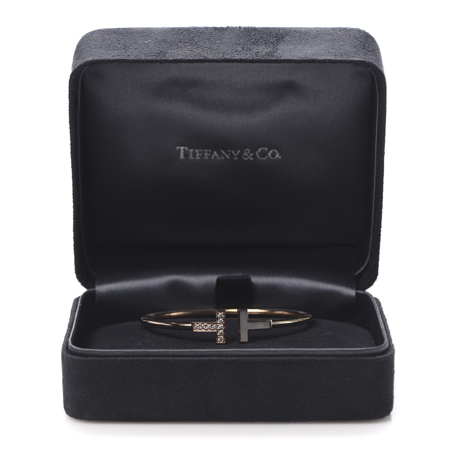 Tiffany 18K Rose Gold Diamond Mother of Pearl T Wire Bracelet 6 of 6