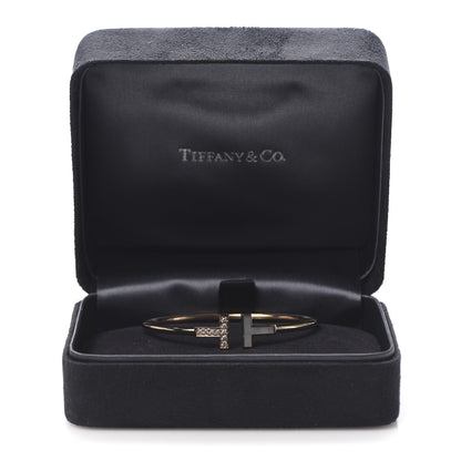 Tiffany 18K Rose Gold Diamond Mother of Pearl T Wire Bracelet 6 of 6