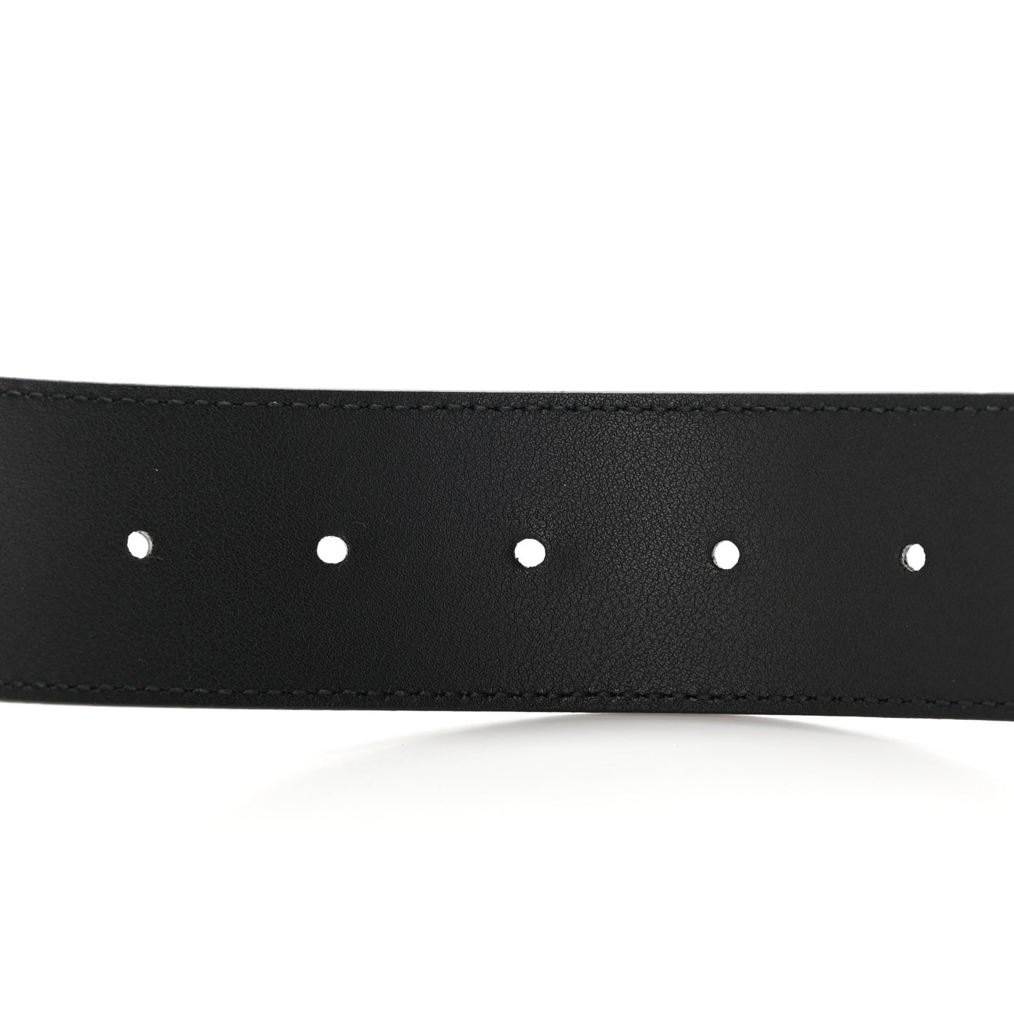 Textured Dollar Calfskin Nickel Double G 40mm Belt 80 32 Black