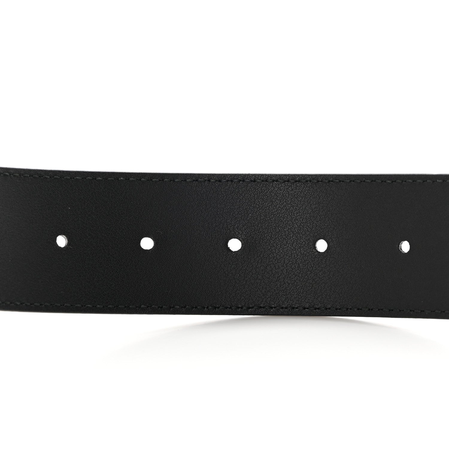 Gucci Textured Dollar Calfskin Nickel Double G 40mm Belt 80 32 Black 5 of 6