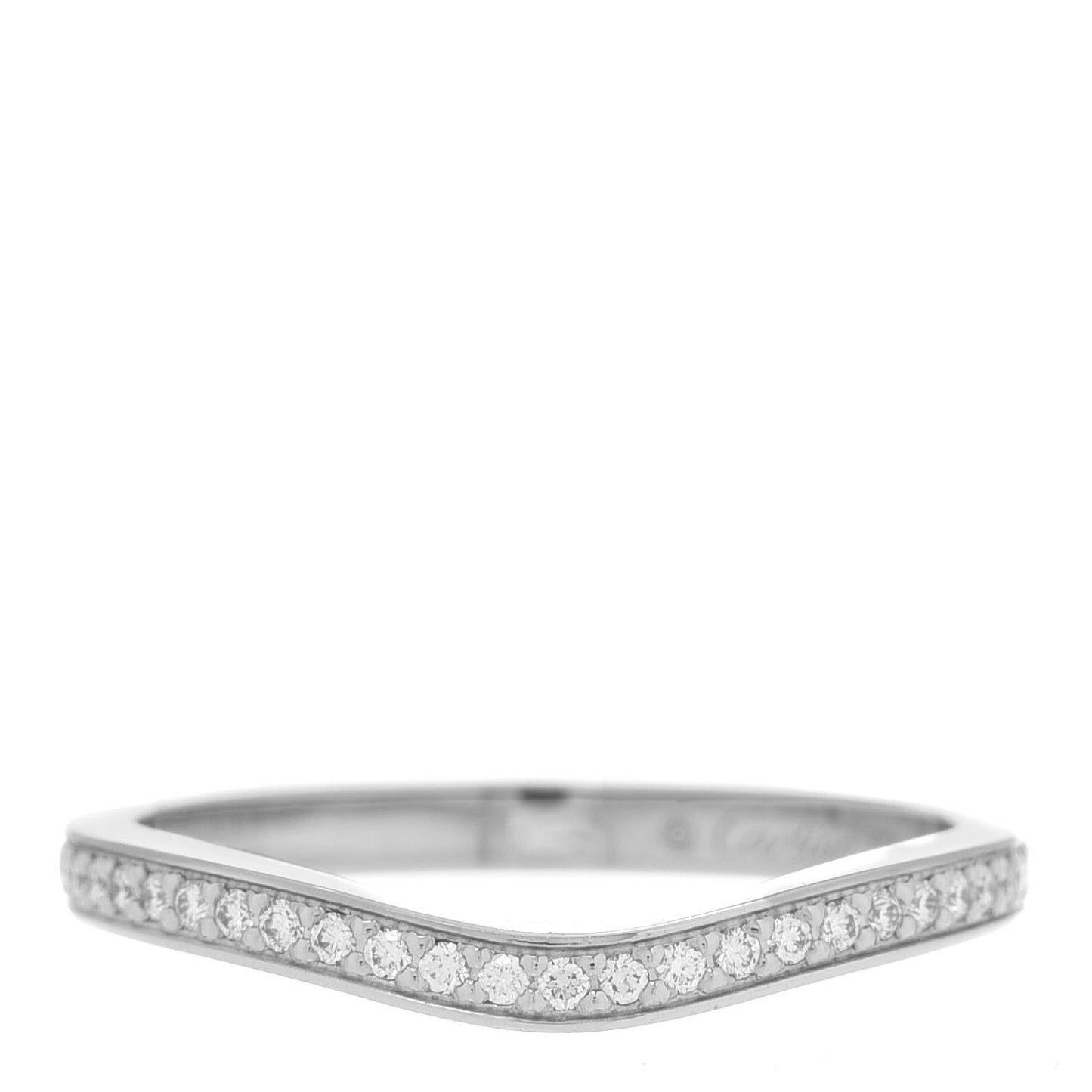 Platinum Diamond Ballerine Wedding Band Ring 52 6