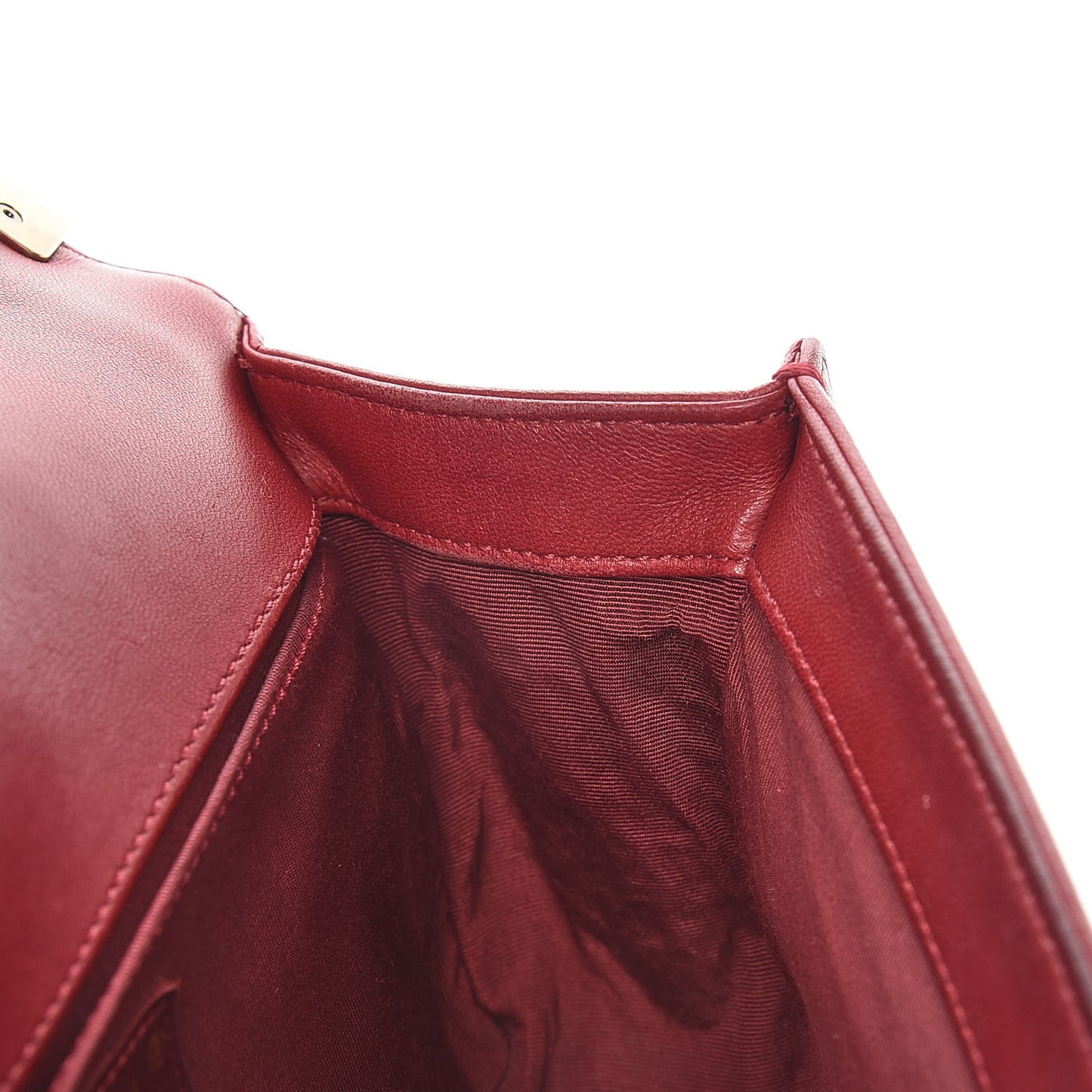 Lambskin Quilted Medium Boy Flap Red