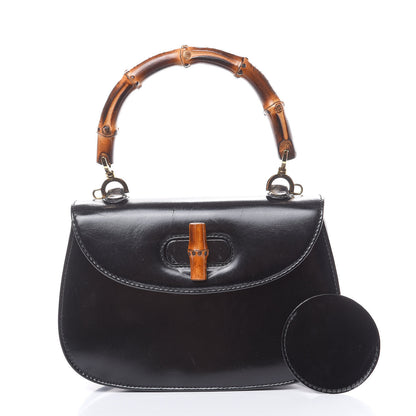 Gucci Calfskin Bamboo Top Handle Bag Black 3 of 17