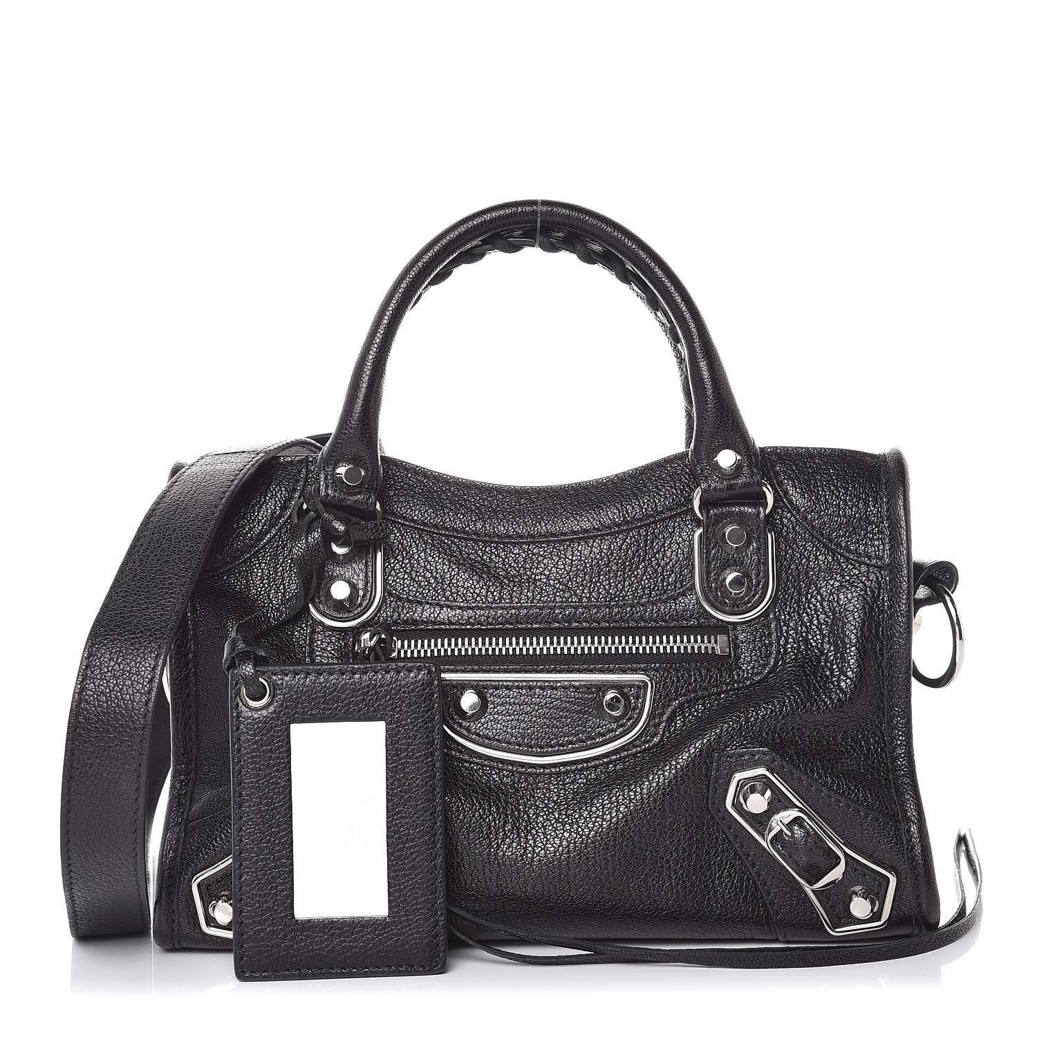 Balenciaga Chevre Silver Metallic Edge Hardware Mini City Black 1 of 7