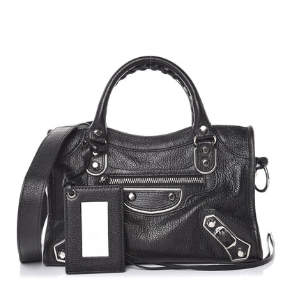 Balenciaga Chevre Silver Metallic Edge Hardware Mini City Black 1 of 7