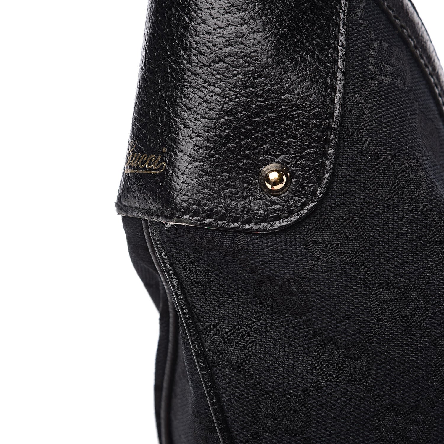 Gucci Monogram Bamboo Ring Hobo Black 11 of 13