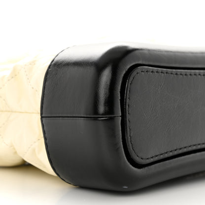 Chanel Aged Calfskin Quilted Small Gabrielle Hobo Black White 9 of 12