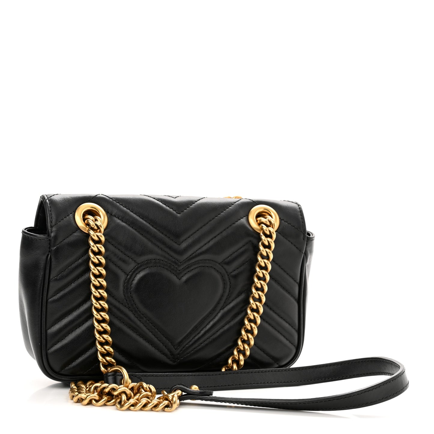 Calfskin Matelasse Mini GG Marmont Shoulder Bag Black