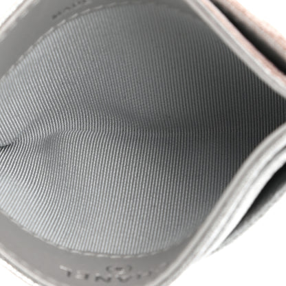 Chanel Metallic Goatskin Quilted CC Card Holder Silver 5 of 9