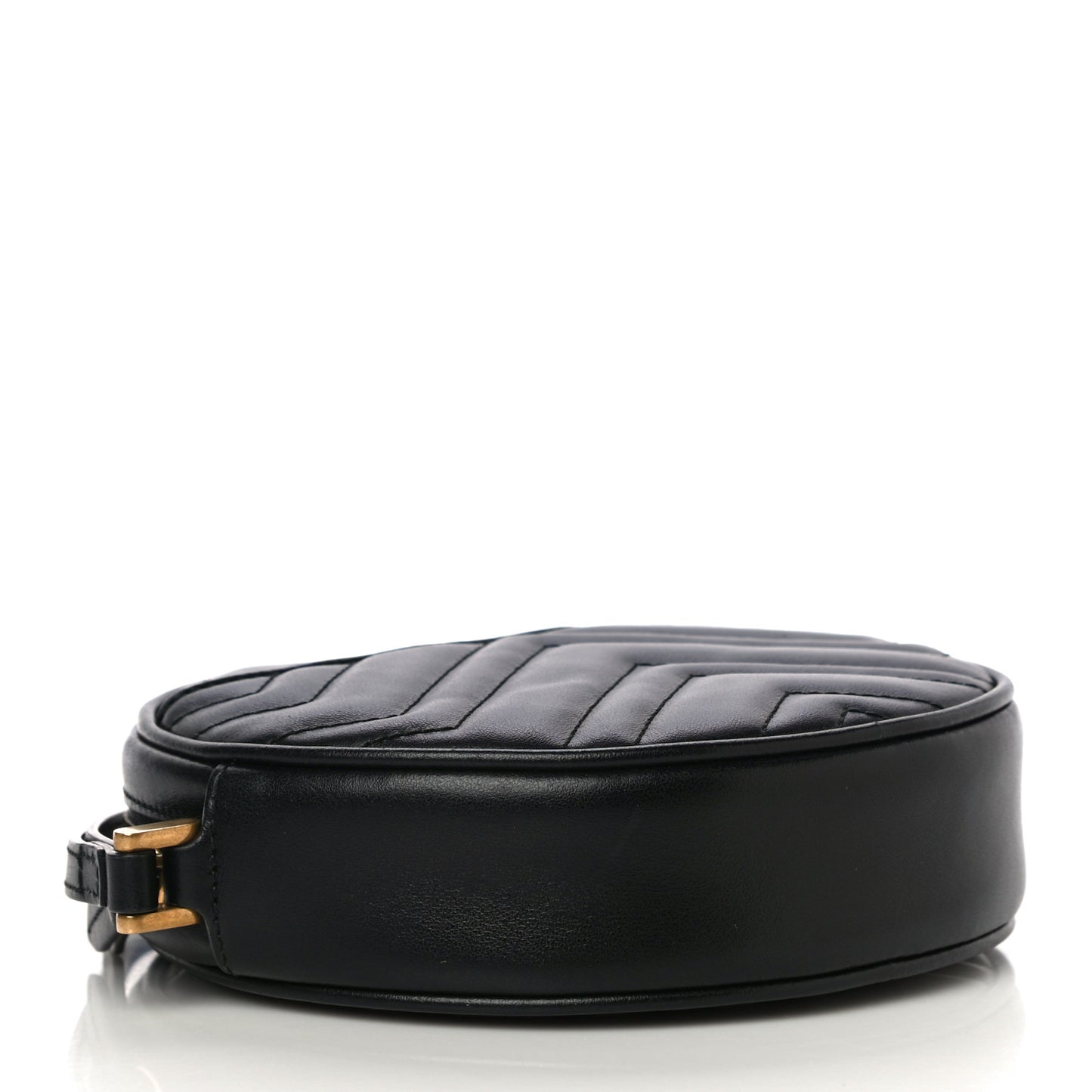 Calfskin Matelasse GG Marmont Round Wrist Wallet Black