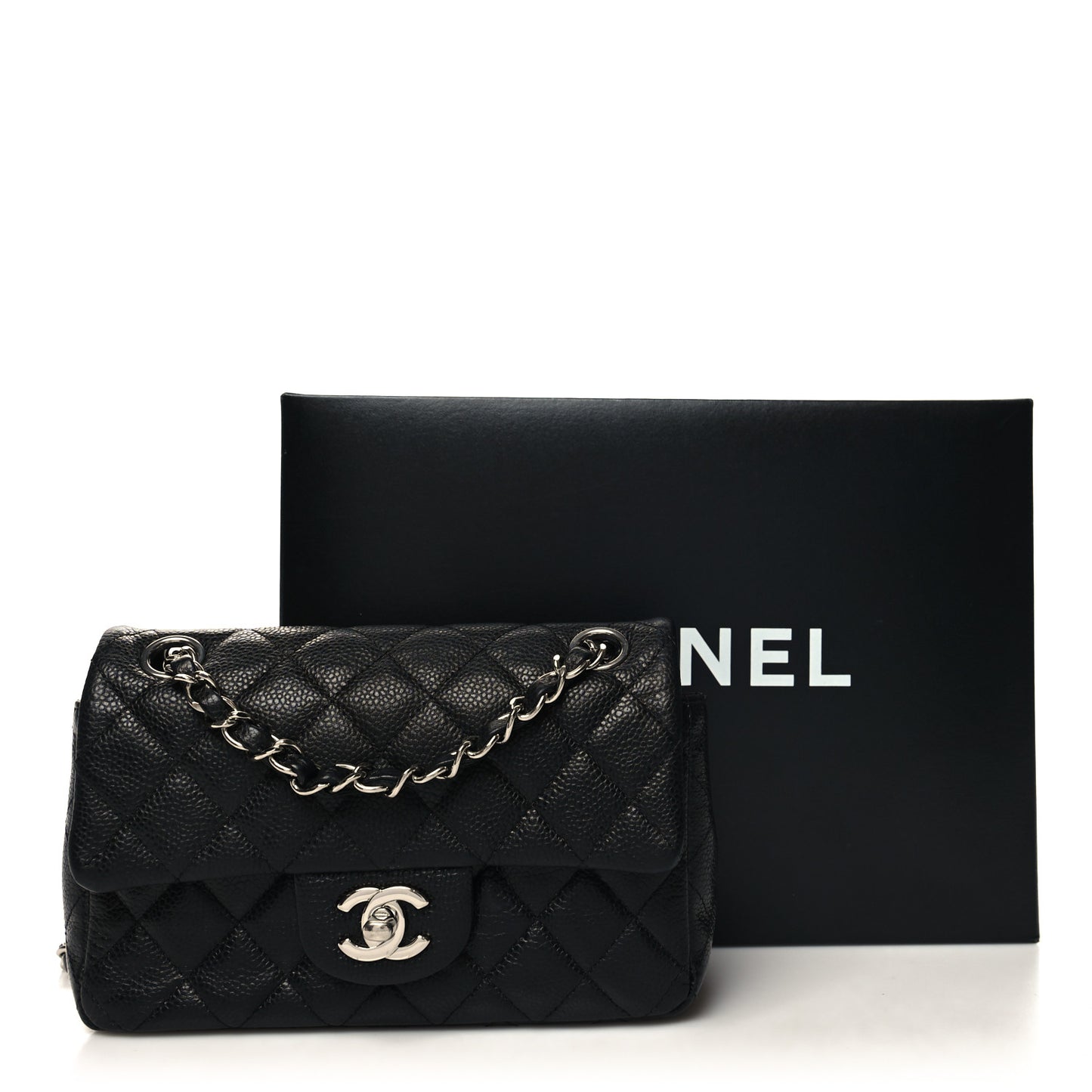 Caviar Quilted Mini Rectangular Flap Black