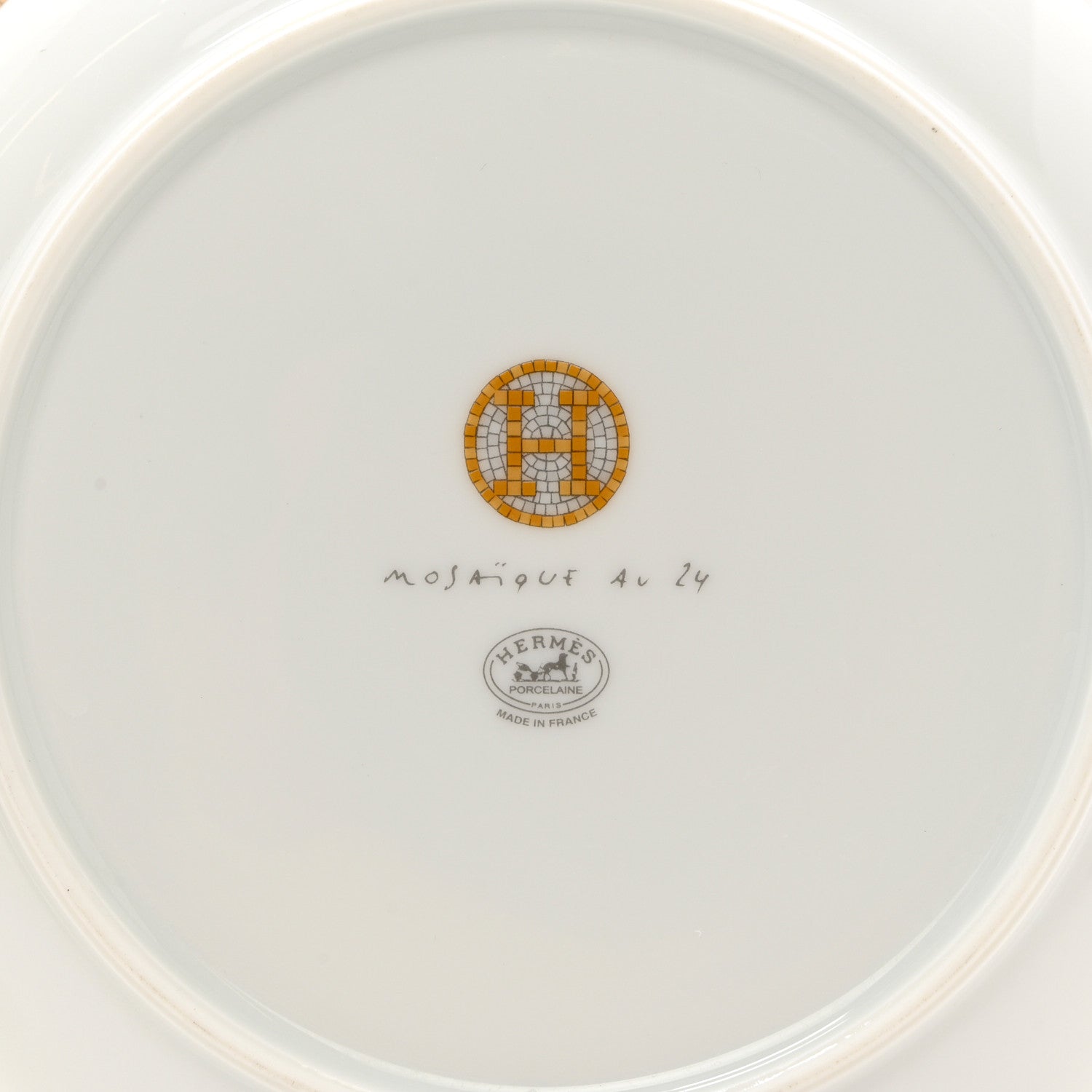 Hermes Porcelain Mosaique Au 24 Gold Cereal Bowl Set of 2 5 of 7
