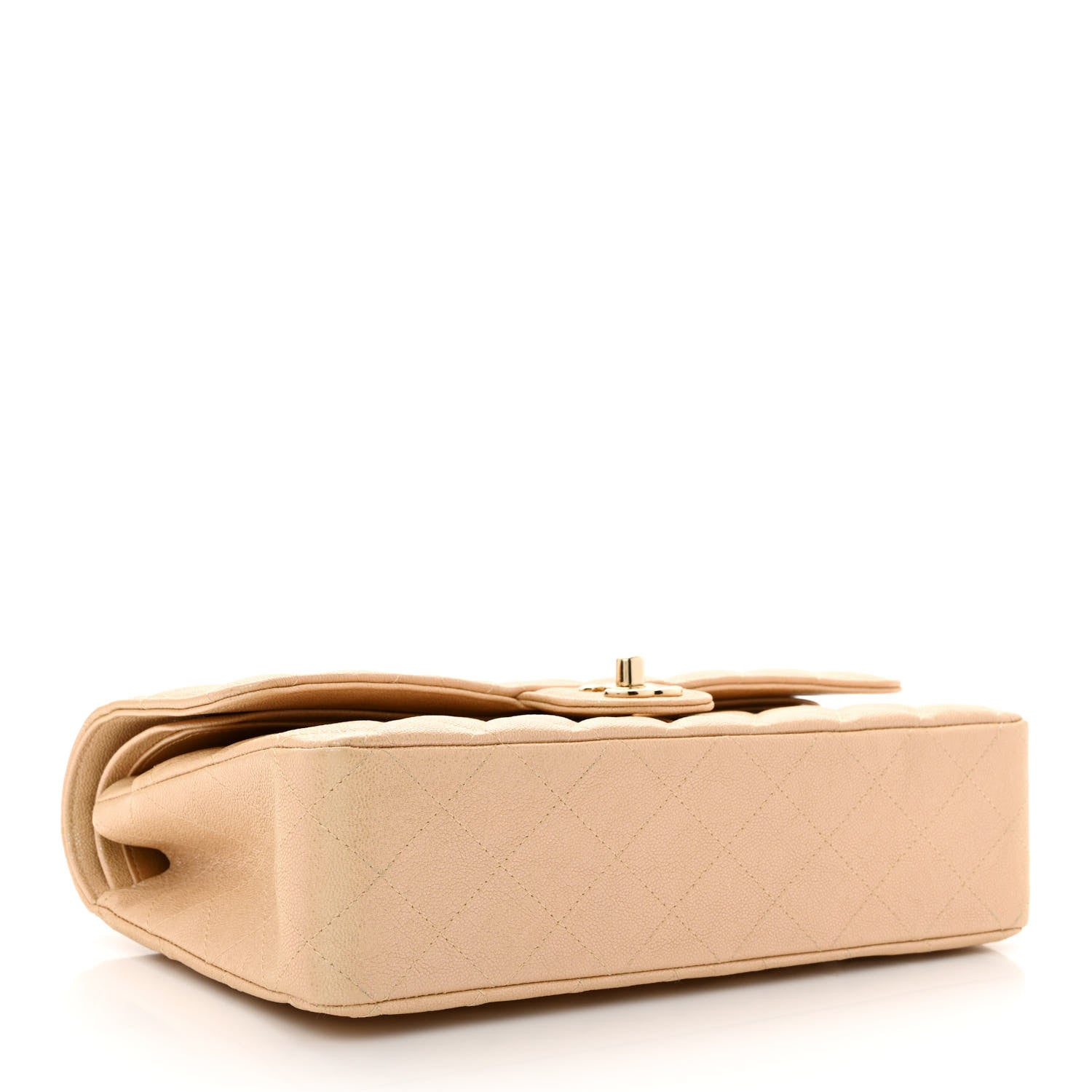 Chanel Iridescent Caviar Quilted Medium Double Flap Beige 4 of 11