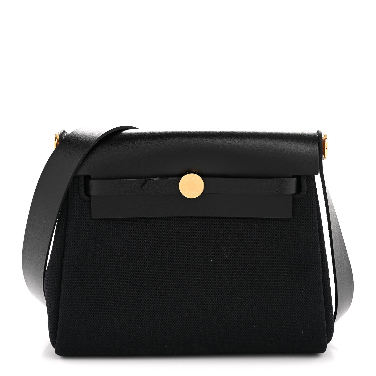 Hermes Military Toile Vache Hunter Herbag Zip Retourne 20 Black 1 of 14