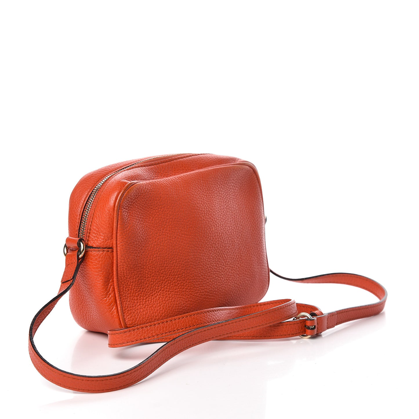 Pebbled Calfskin Small Soho Disco Bag Sun Orange
