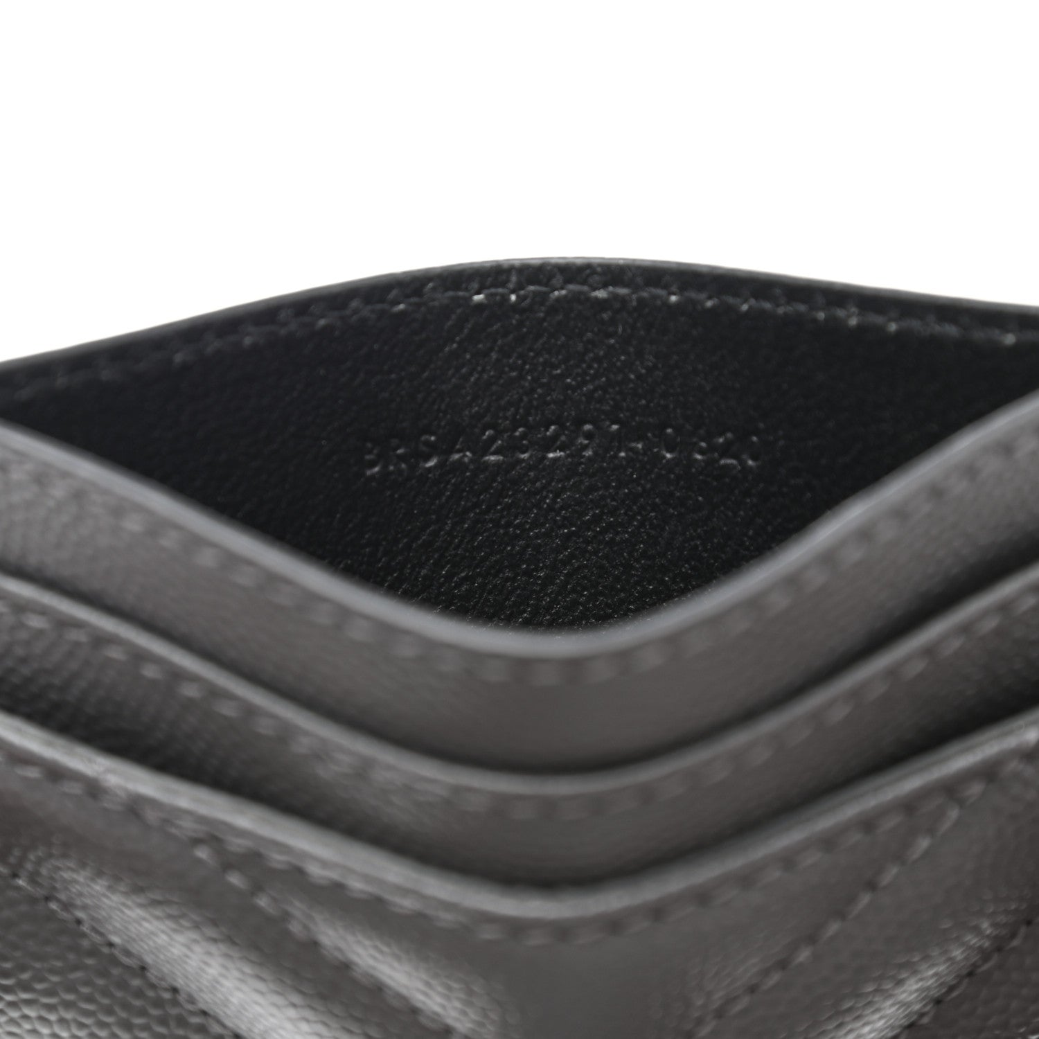 Saint Laurent Grain De Poudre Matelasse Chevron Monogram Credit Card Case Storm 7 of 8