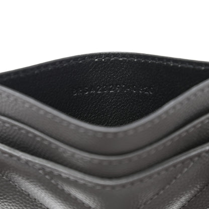 Saint Laurent Grain De Poudre Matelasse Chevron Monogram Credit Card Case Storm 7 of 8