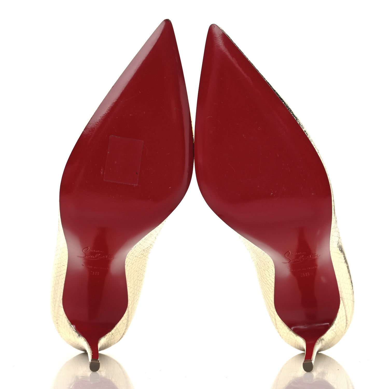 Christian Louboutin Specchio Vintage Kate 100 Pumps 38 Gold 6 of 8