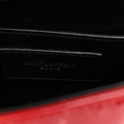 Saint Laurent Patent Matelasse Monogram Small Vicky Chain Bag Red 7 of 11