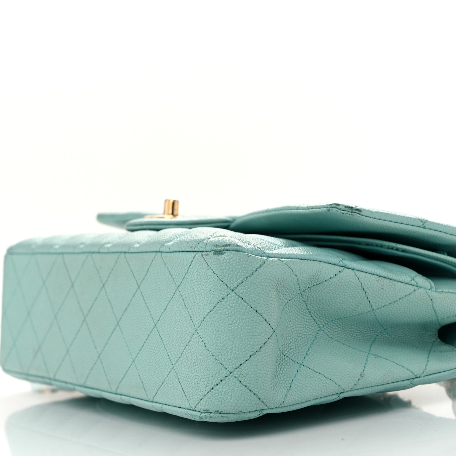 Chanel Caviar Quilted Medium Double Flap Light Blue 10 of 11