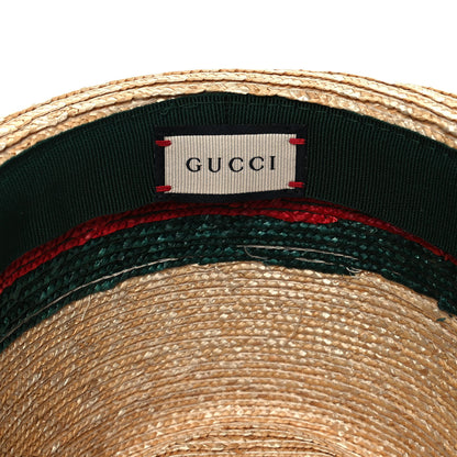 Gucci Abaca Straw Web Fedora Hat M 7 of 7