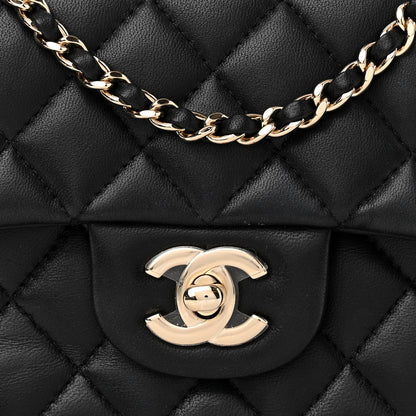 Chanel Lambskin Quilted Mini Top Handle Rectangular Flap Black 8 of 12