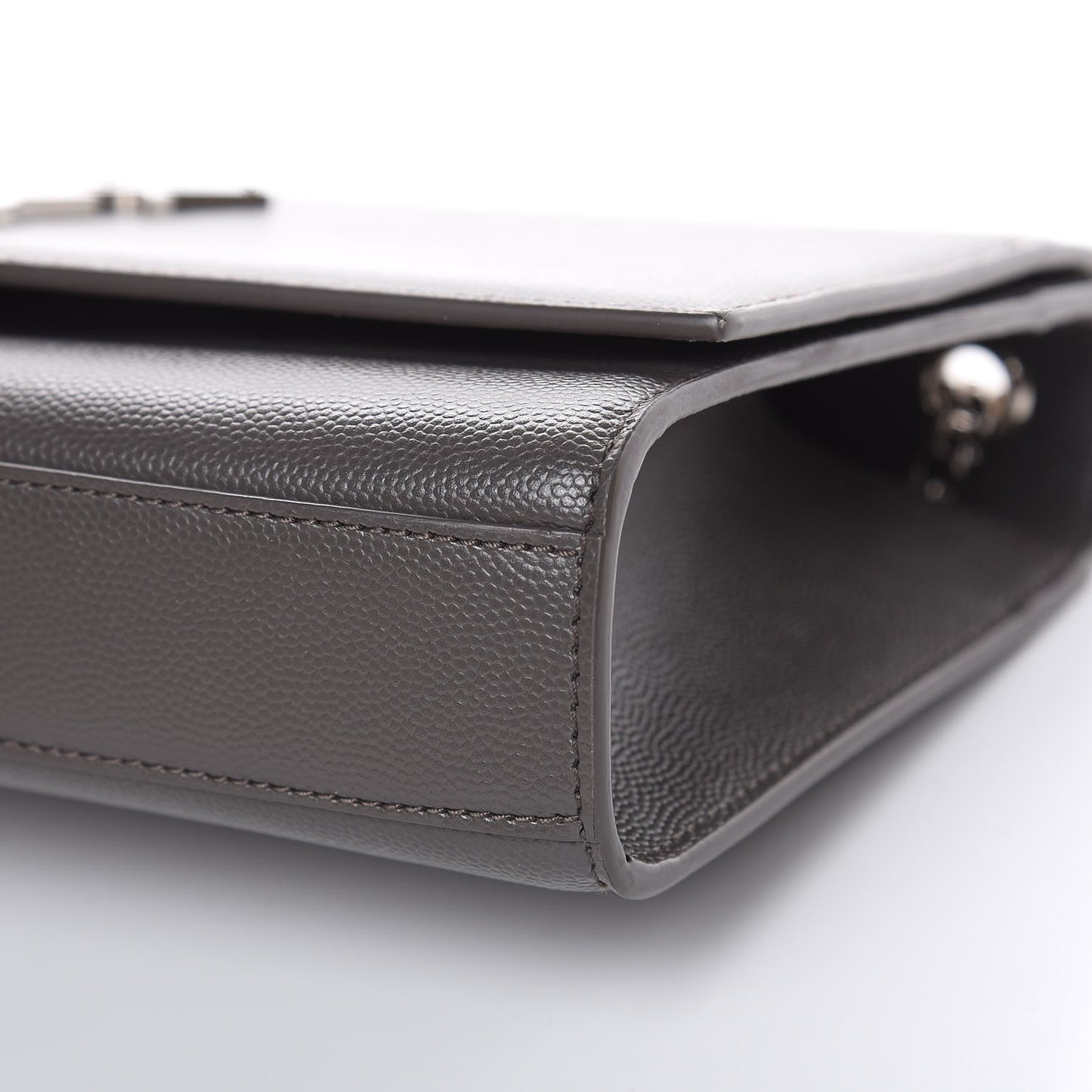 Grain De Poudre Medium Classic Monogram Kate Satchel Earth Grey