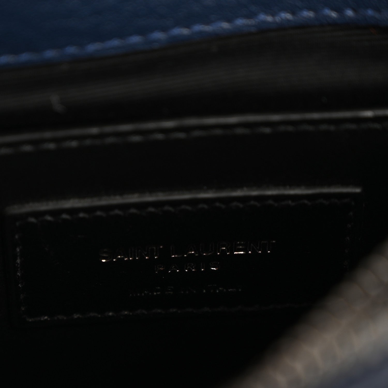 Saint Laurent Sheepskin Matelasse Chevron Monogram Medium College Bag Navy 6 of 15