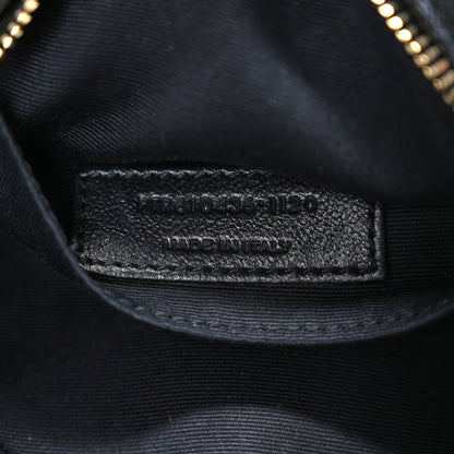 Saint Laurent Grain De Poudre Matelasse Chevron Quilted Round Vinyle Camera Bag Black 7 of 10