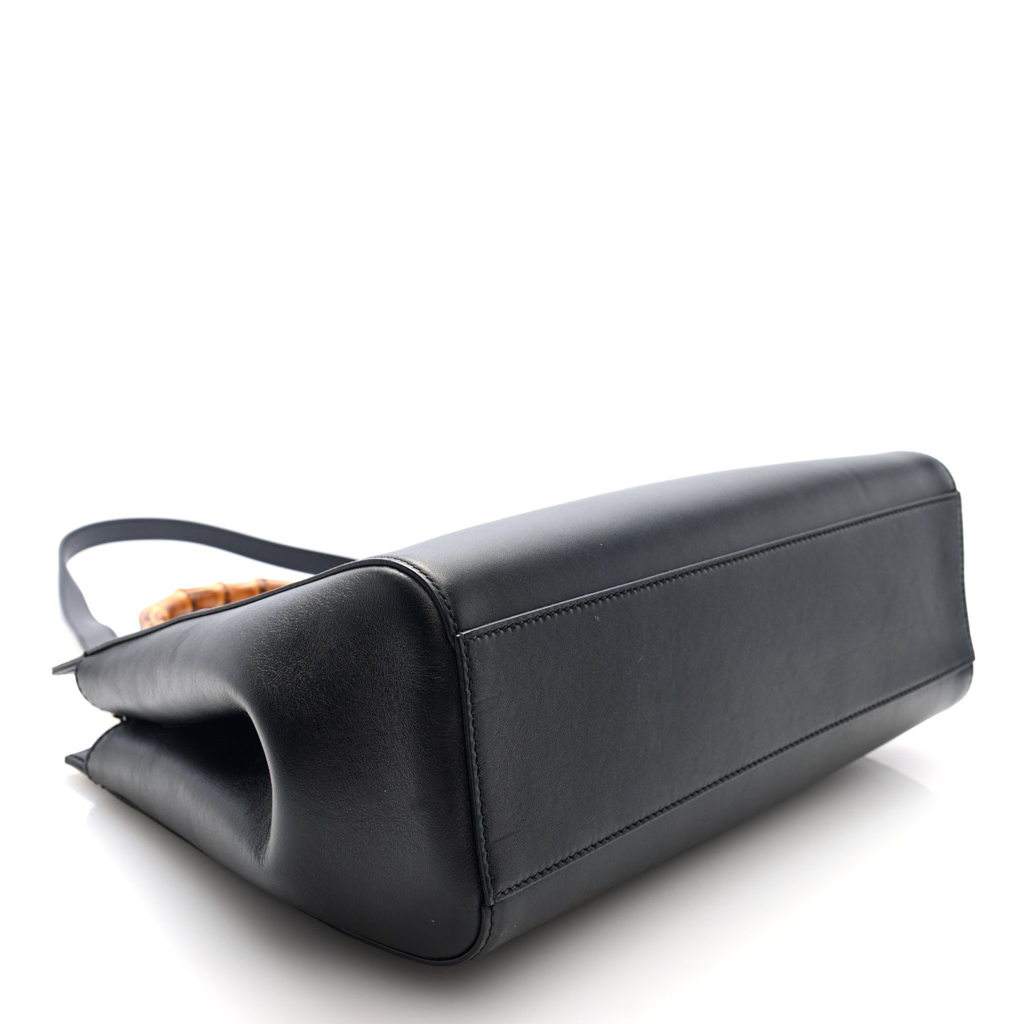 Nappa Bamboo Medium Nymphaea Top Handle Bag Black