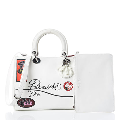 Christian Dior Calfskin Paradise Medium Diorissimo Tote White 4 of 15