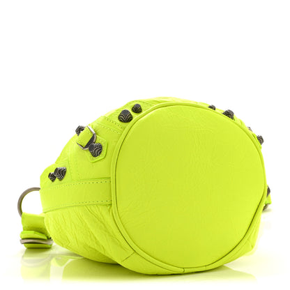 Balenciaga Agneau Arena Le Cagole Bucket Bag XS Fluo Yellow 4 of 10