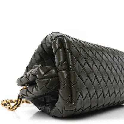 Bottega Veneta Nappa Intrecciato Teen The Lauren 1980 Clutch With Chain Kaki 8 of 9