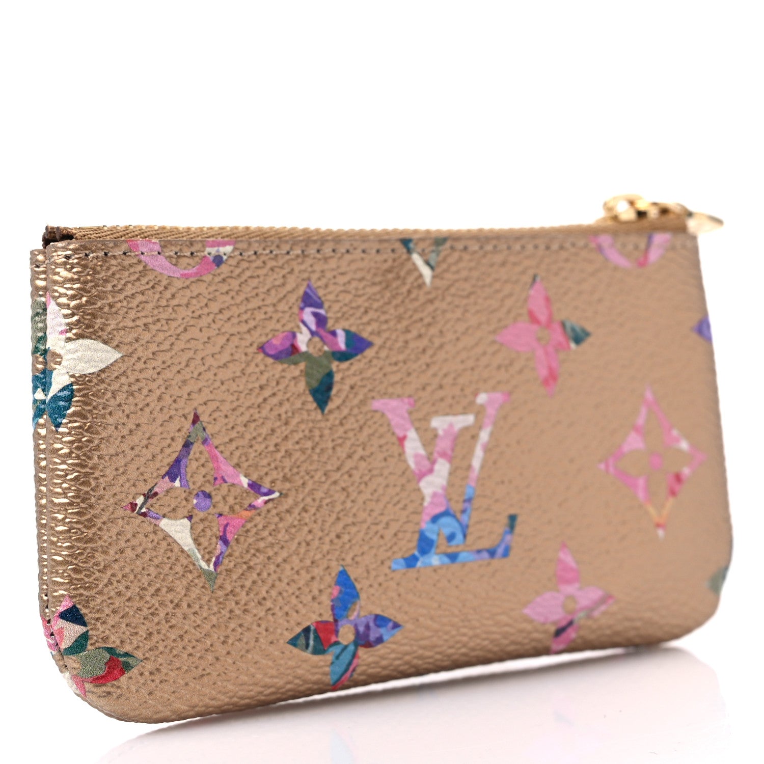 Louis Vuitton Metallic Monogram LV Garden Key Pouch Gold 4 of 6