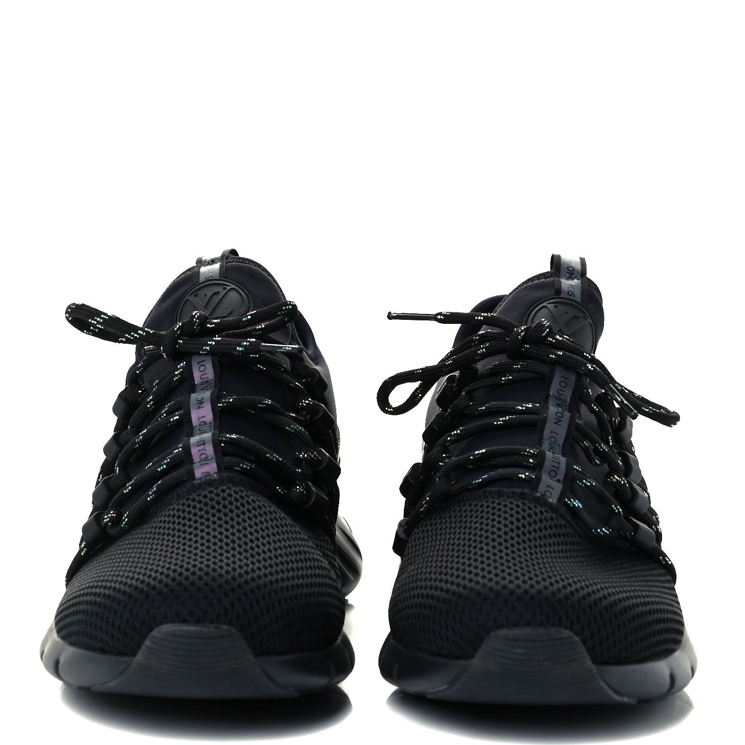 Louis Vuitton Neoprene Mesh Rubber Fastlane Low Sneakers 5 Black 3 of 10