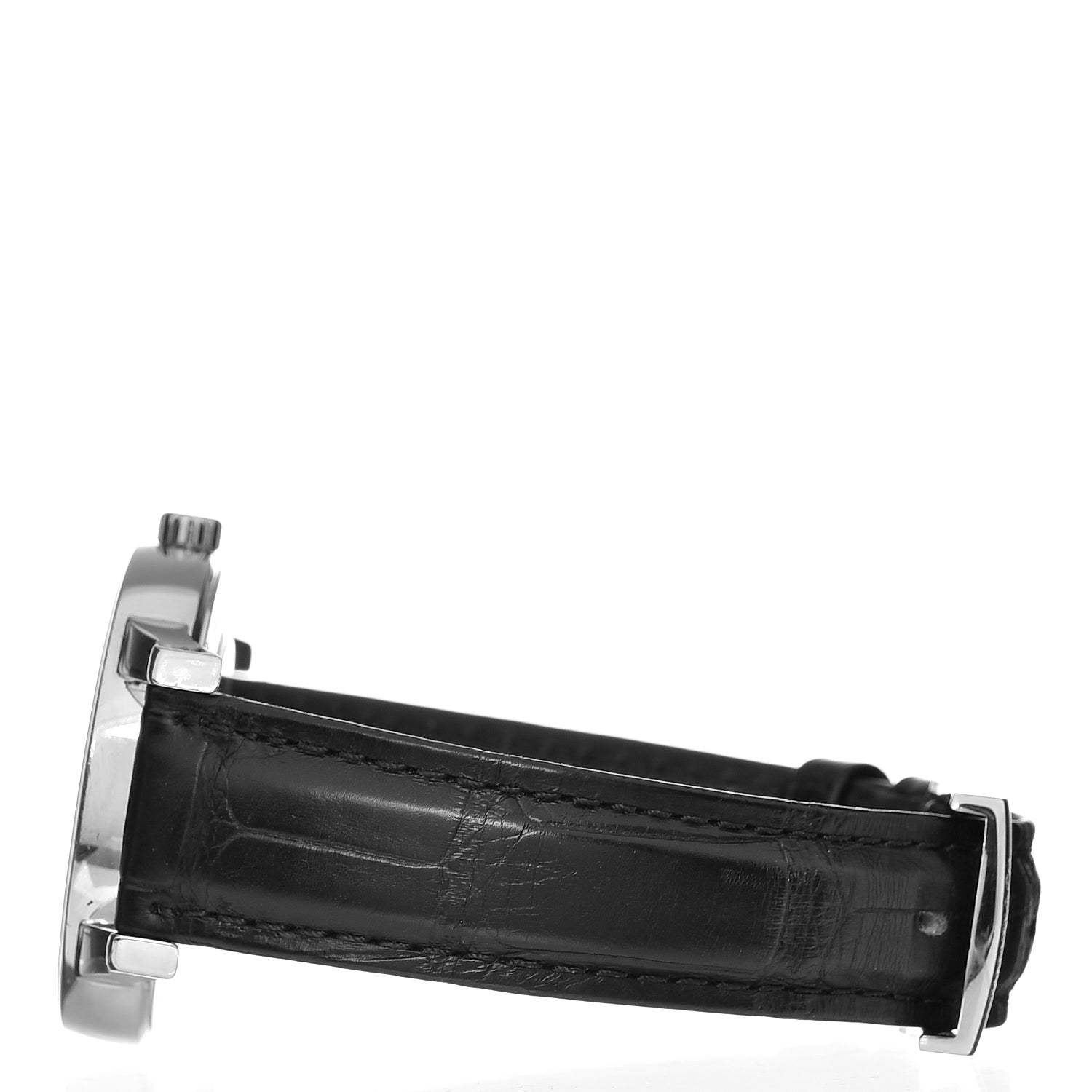 Tiffany Stainless Steel Alligator 37mm Atlas 3-Hand Automatic Watch Black 3 of 9