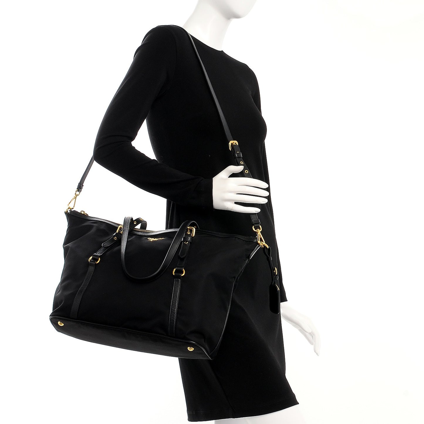 Tessuto Nylon Saffiano Tote Nero Black