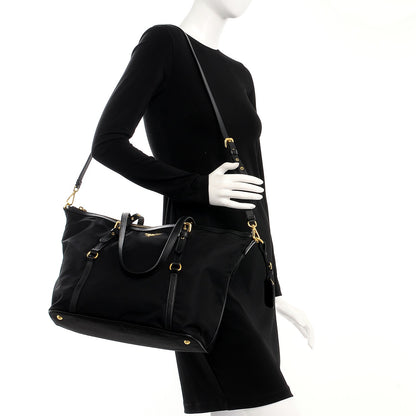 Prada Tessuto Nylon Saffiano Tote Nero Black 2 of 9
