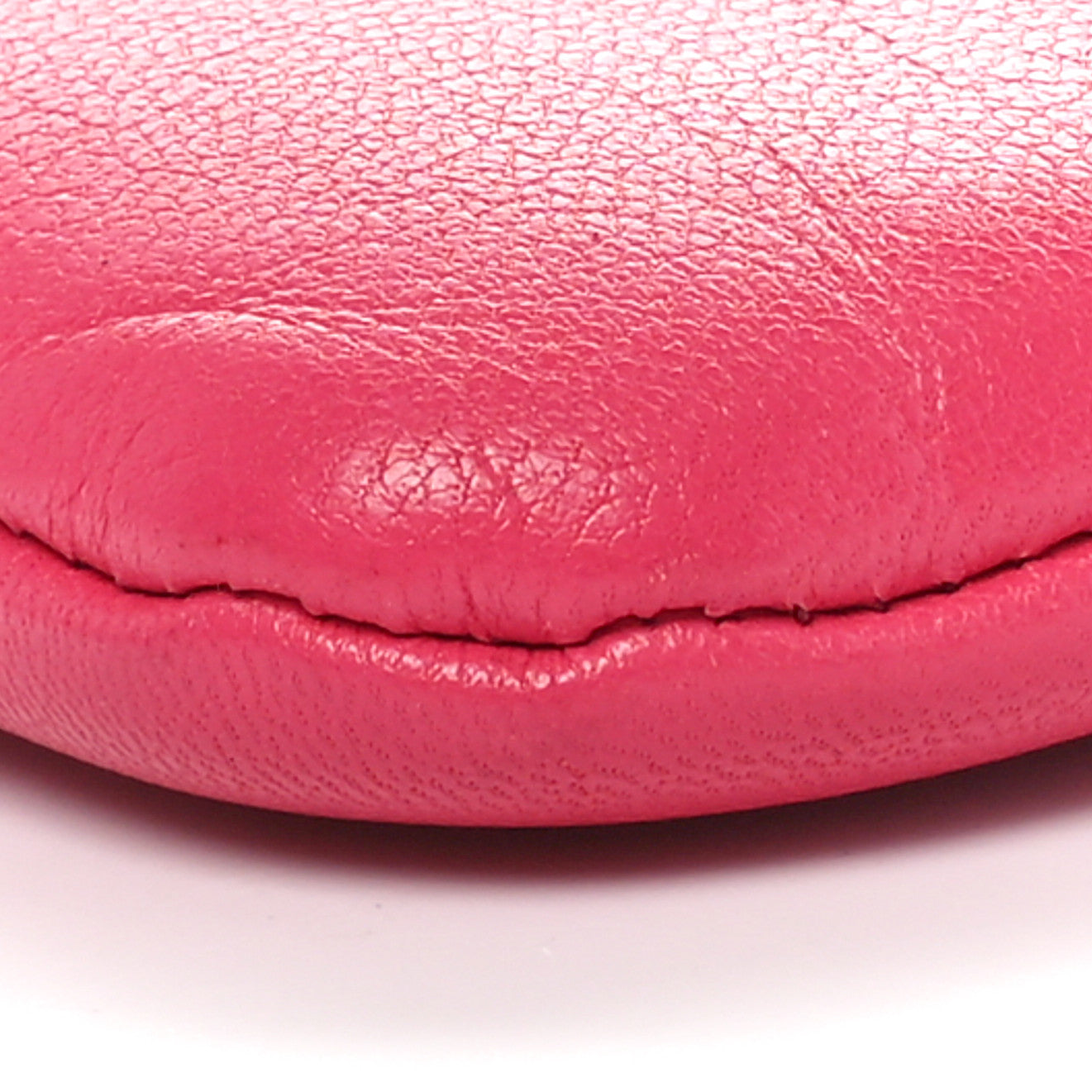 Shiny Goatskin Quilted Chanel 19 Pouch Dark Pink