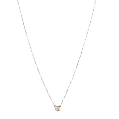 Tiffany 18K Rose Gold Diamond .17ct Elsa Peretti Diamonds by the Yard Pendant Necklace 1 of 4