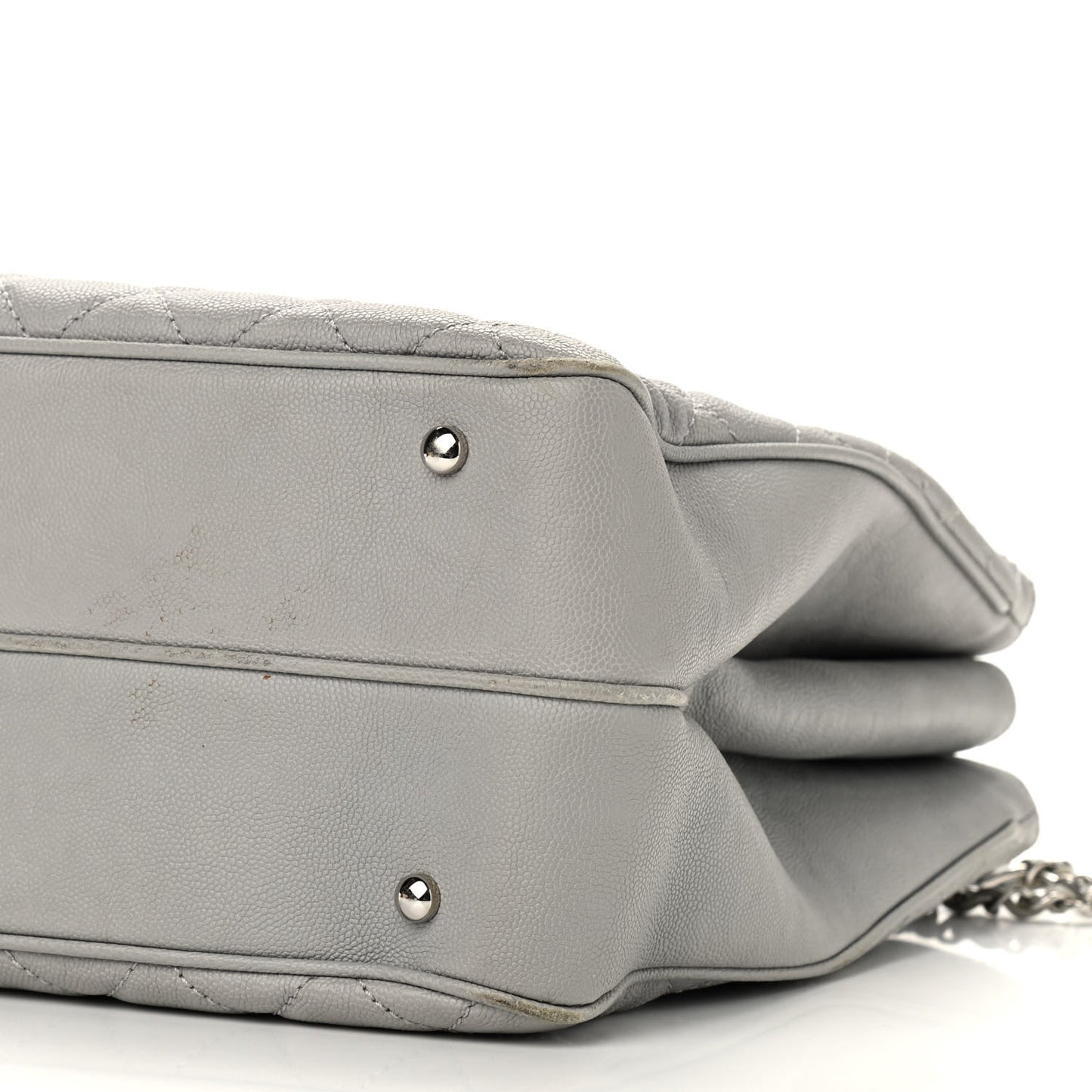 Caviar Quilted Large Urban Companion Top Handle Shopping Tote Grey