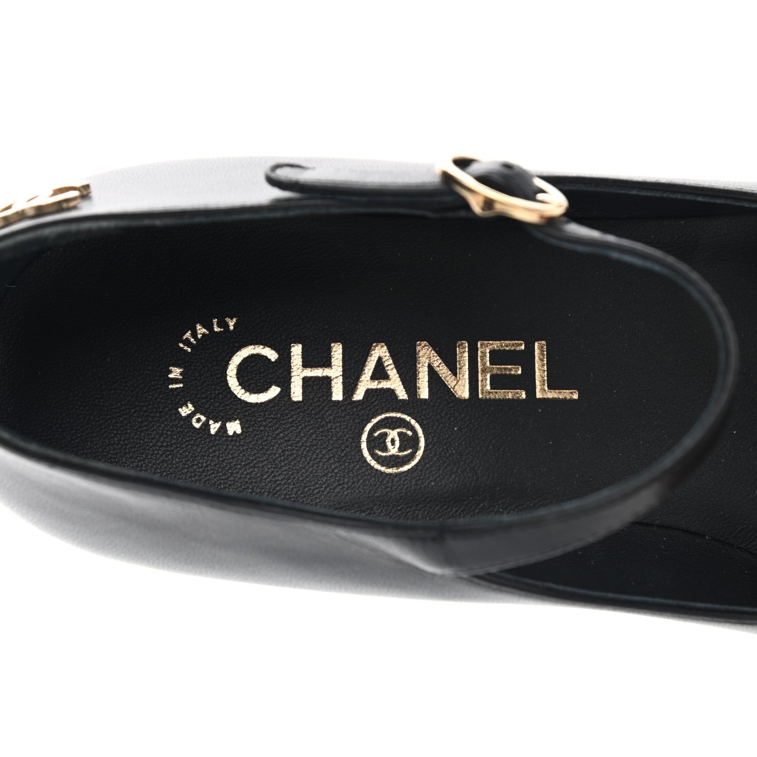 Chanel Patent Lambskin Cap Toe Mary Jane Mid Heel Strap Pumps 36 Black 13 of 20