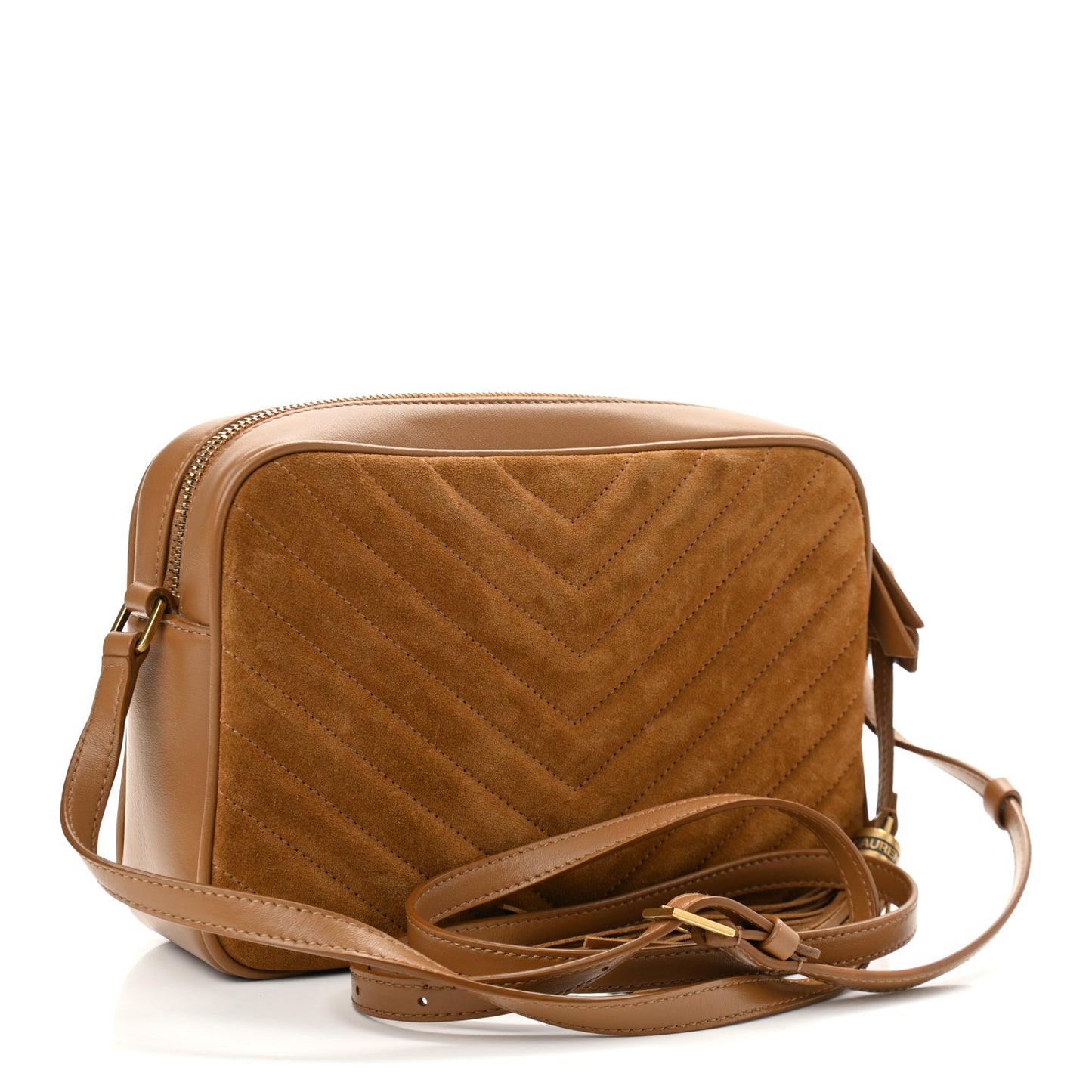 Suede Matelasse Monogram Lou Camera Bag Cinnamon